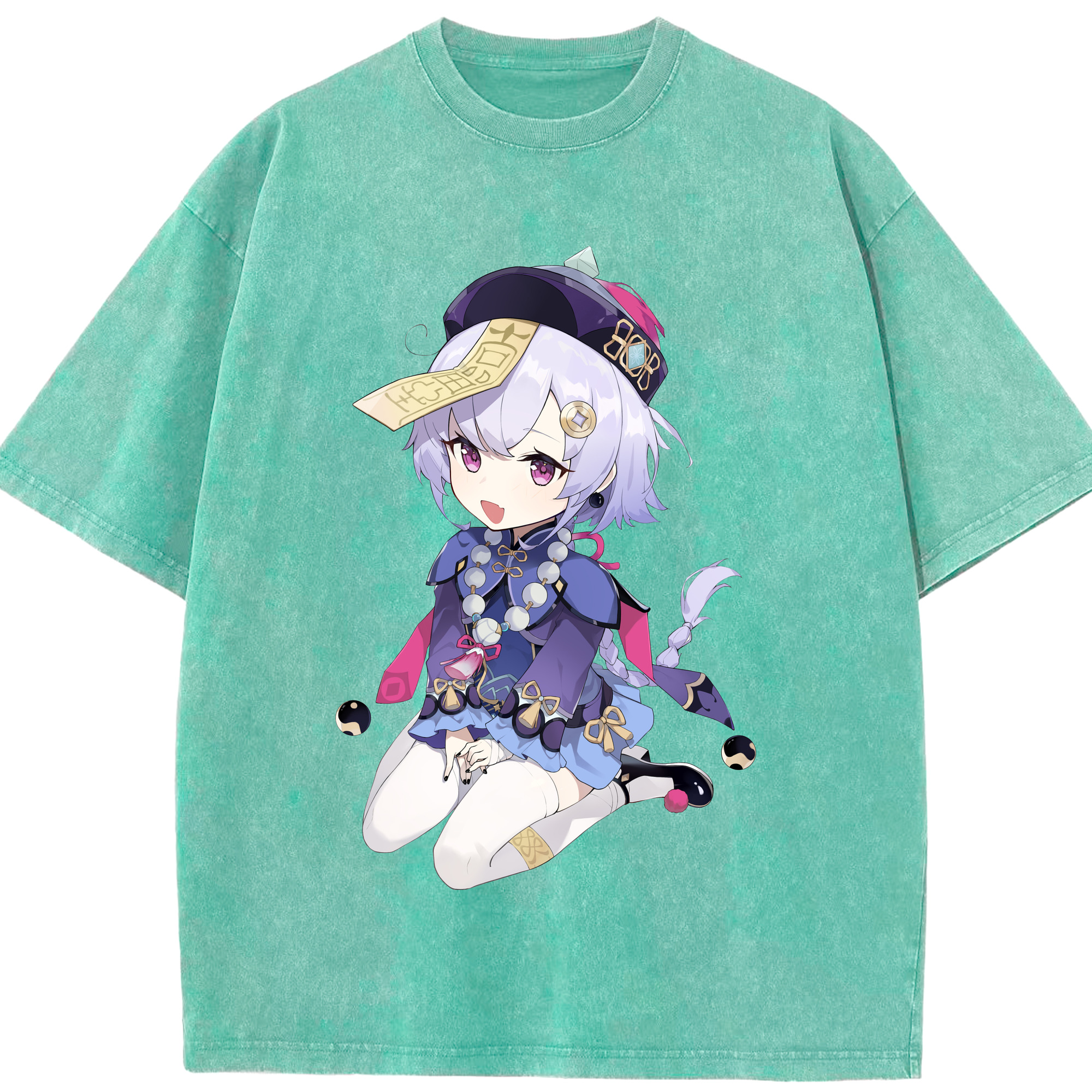 げんし神 七七 なな  genshin Nana 綿100% ヴィンテージ風 半袖Tシャツ（フロントプリント）